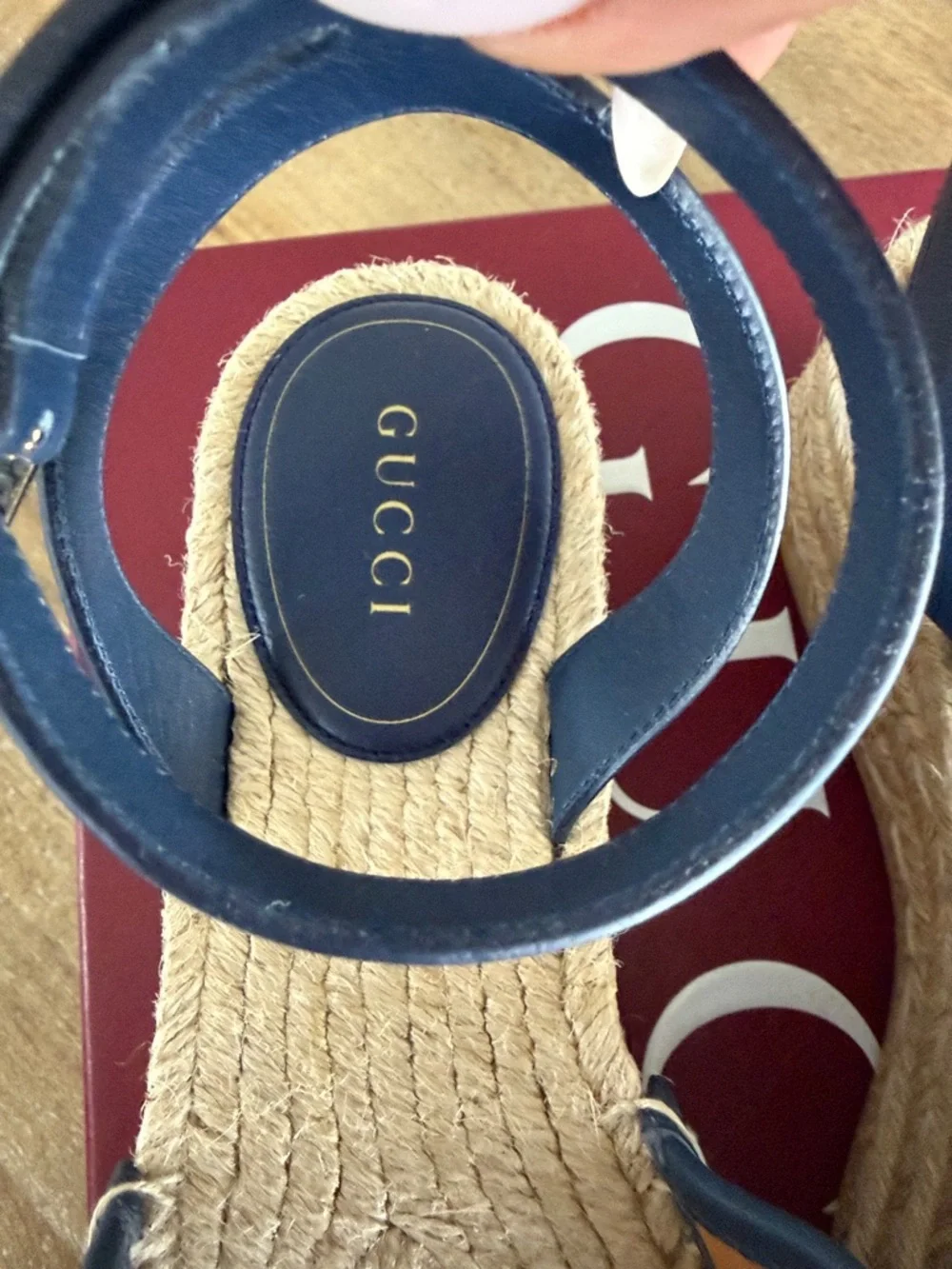 NWT dust bag authentic Gucci Blue Denim GG Horsebit Espadrille Sandals - Picture 4 of 9